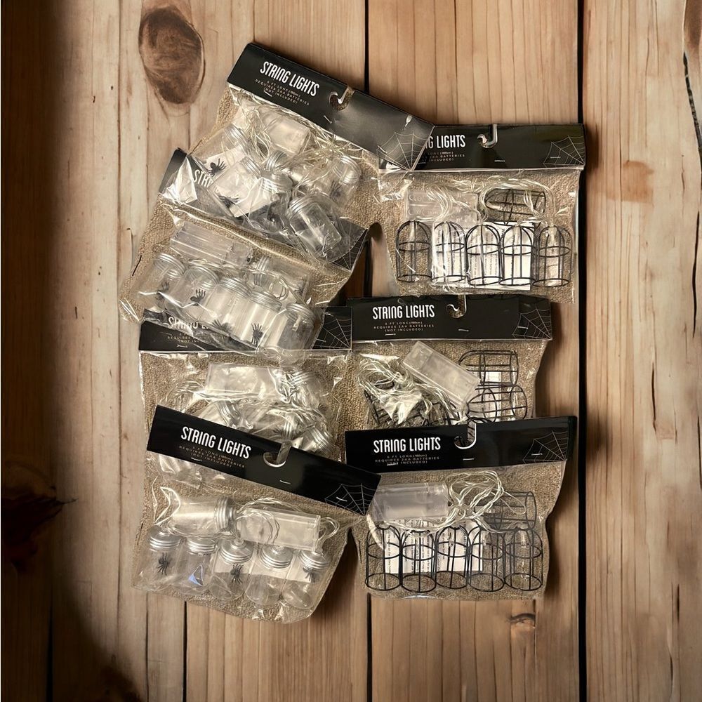 Halloween clear spider string lights set